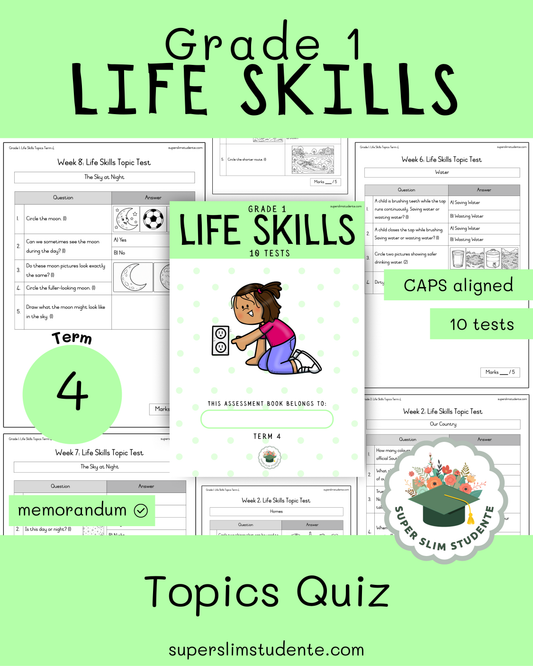 Gr. 1 Life Skills Topics Tests [Term 4]