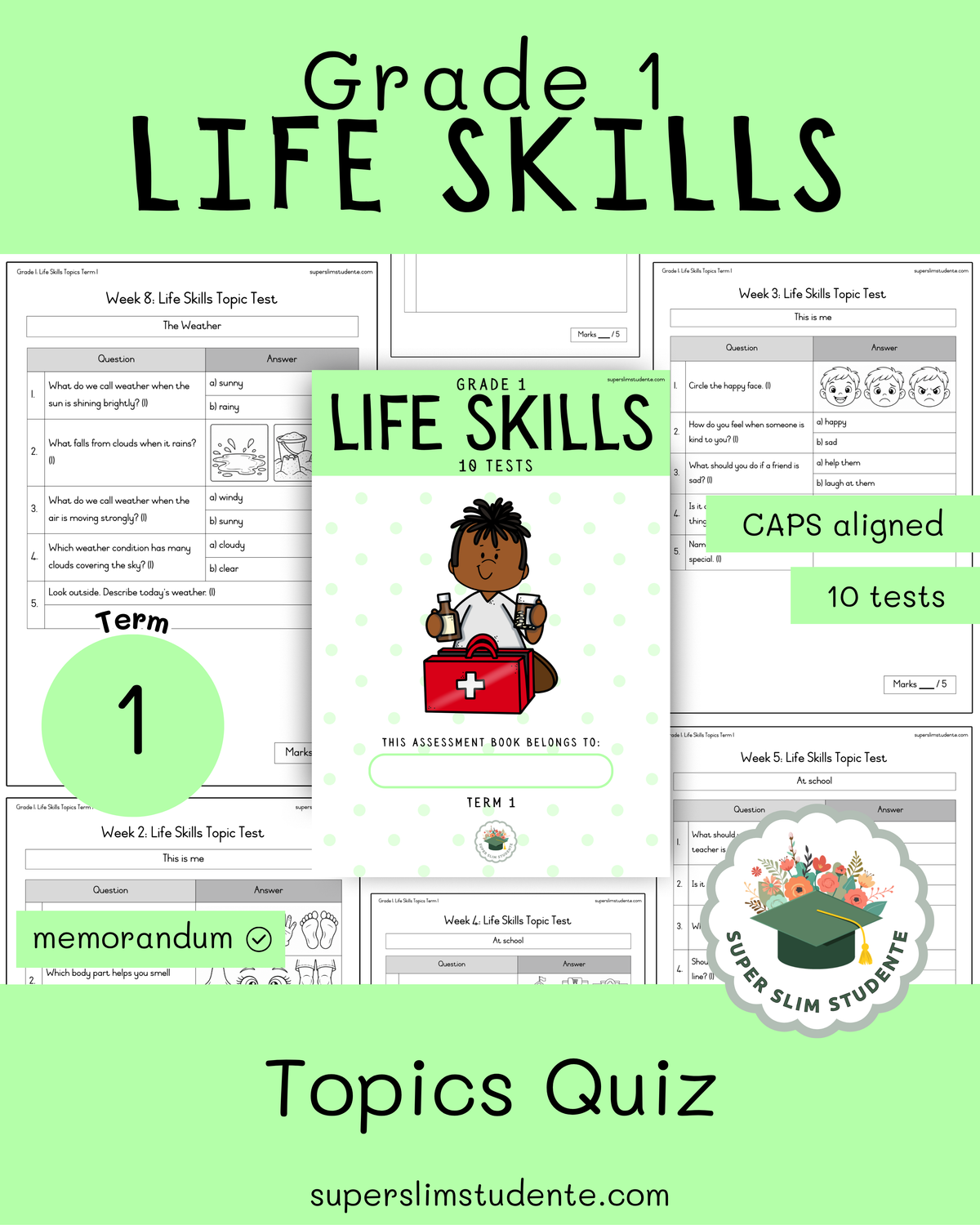 Gr. 1 Life Skills Topics Tests [Term 1]