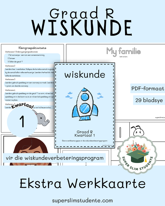 Gr. R Wiskundeverbeteringsprogram: Ekstra Werkkaarte [Kwartaal 1]