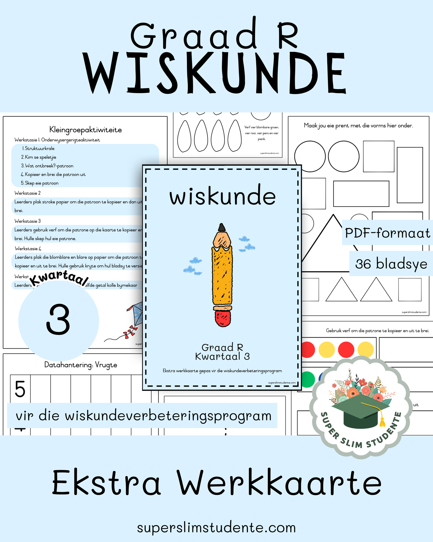 Gr. R Wiskundeverbeteringsprogram: Ekstra Werkkaarte [Kwartaal 3]