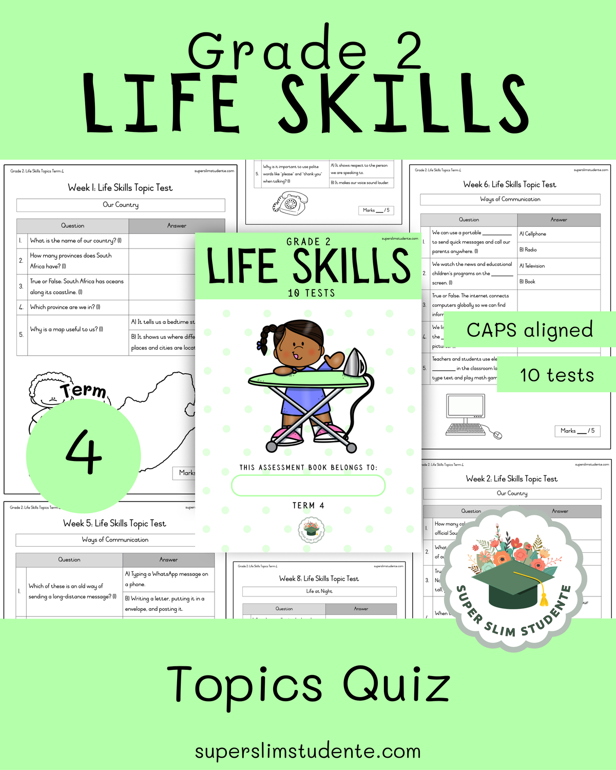 Gr. 2 Life Skills Topics Tests [Term 4]