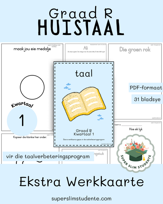 Gr. R Taalverbeteringsprogram: Ekstra Werkkaarte [Kwartaal 1]
