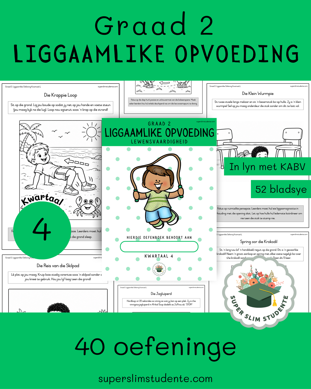 Gr. 2 Oefenboek: Liggaamlike Opvoeding [Kwartaal 4]