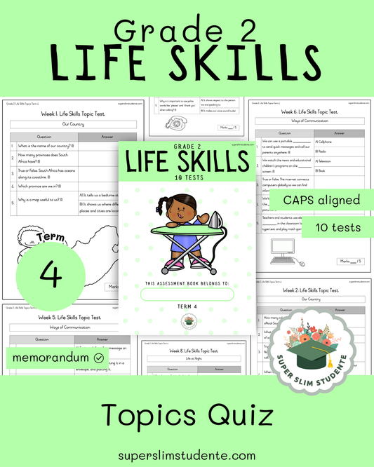 Gr. 2 Life Skills Topics Tests [Term 4]