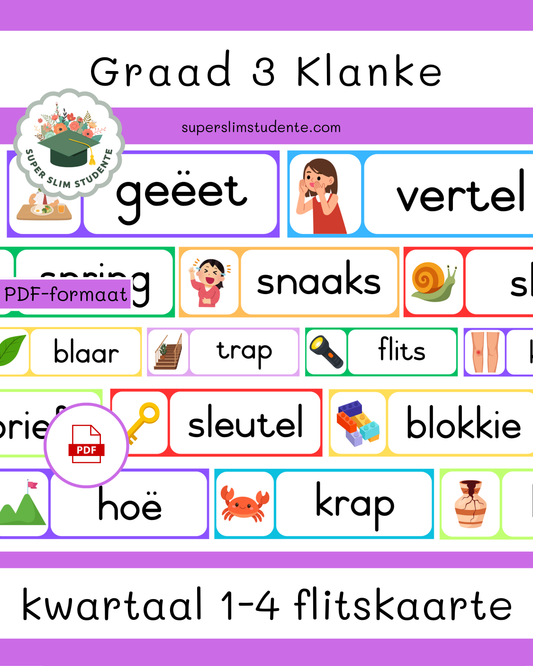 Gr. 3 Klanke Flitskaarte [Kwartaal 1 tot 4]