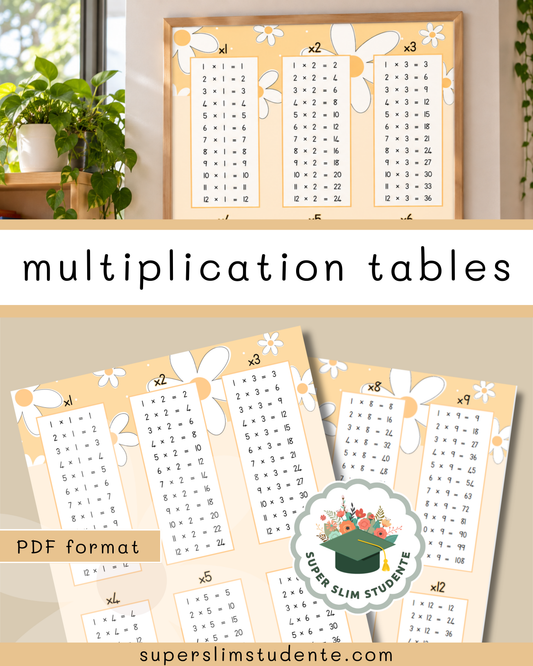 Multiplication Tables / Daisy Chic Theme