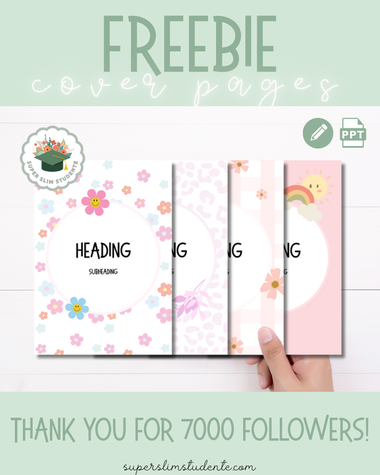 FREEBIE: Editable Cover Pages/Voorblaaie