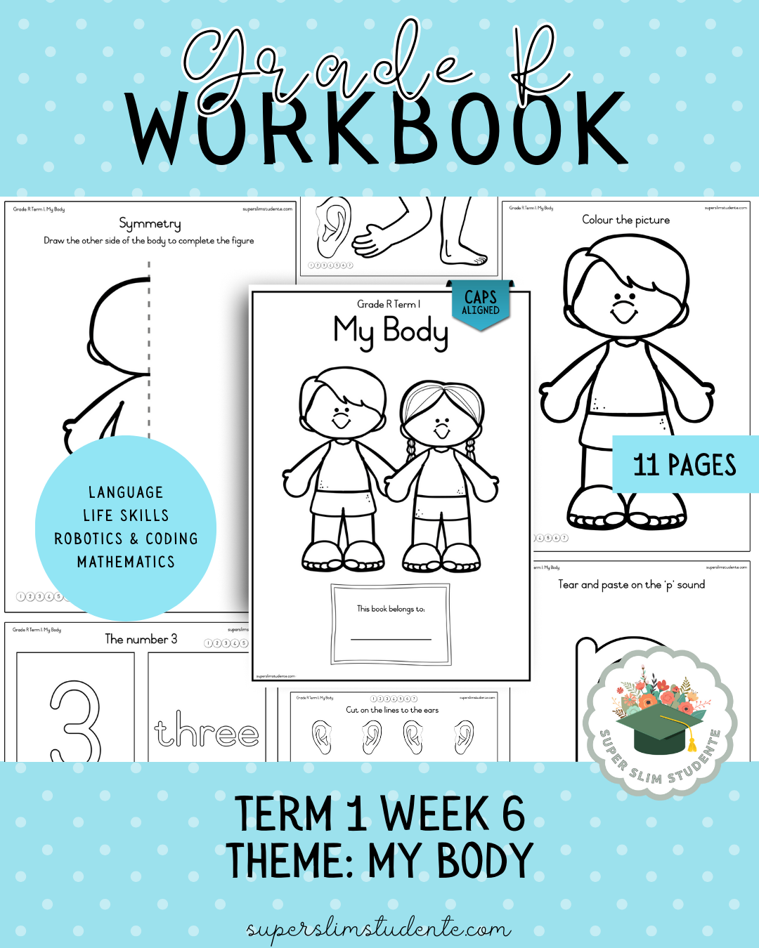 Gr. R Term 1 Workbook: My Body [Choose Language]
