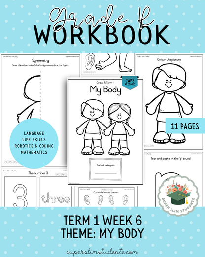 Gr. R Term 1 Workbook: My Body [Choose Language]