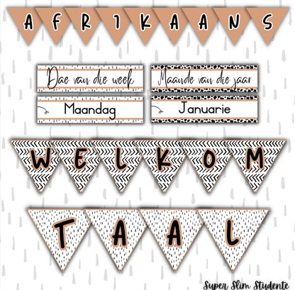 Neutraal Swart & Wit Klaskamer Tema (Afrikaans (FAL/HL) Weergawe