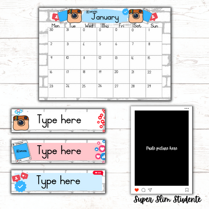 Social Media Editable Classroom Theme (Choose font)