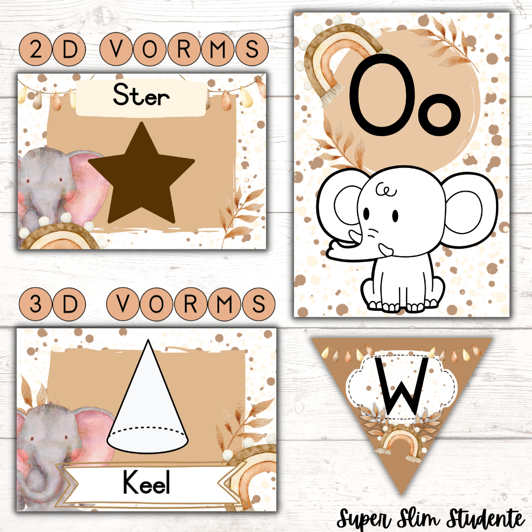 Boho Elephant Classroom Theme Version 1 (Foundation Phase)