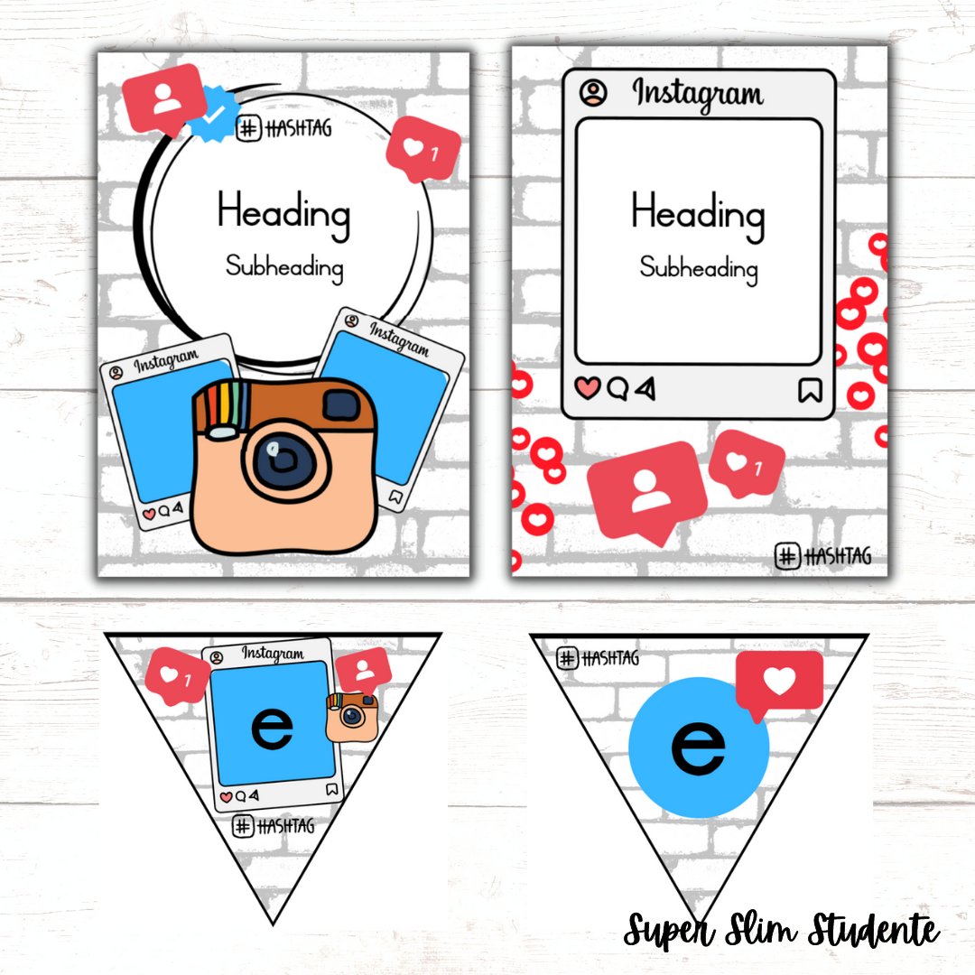 Social Media Editable Classroom Theme (Choose font)