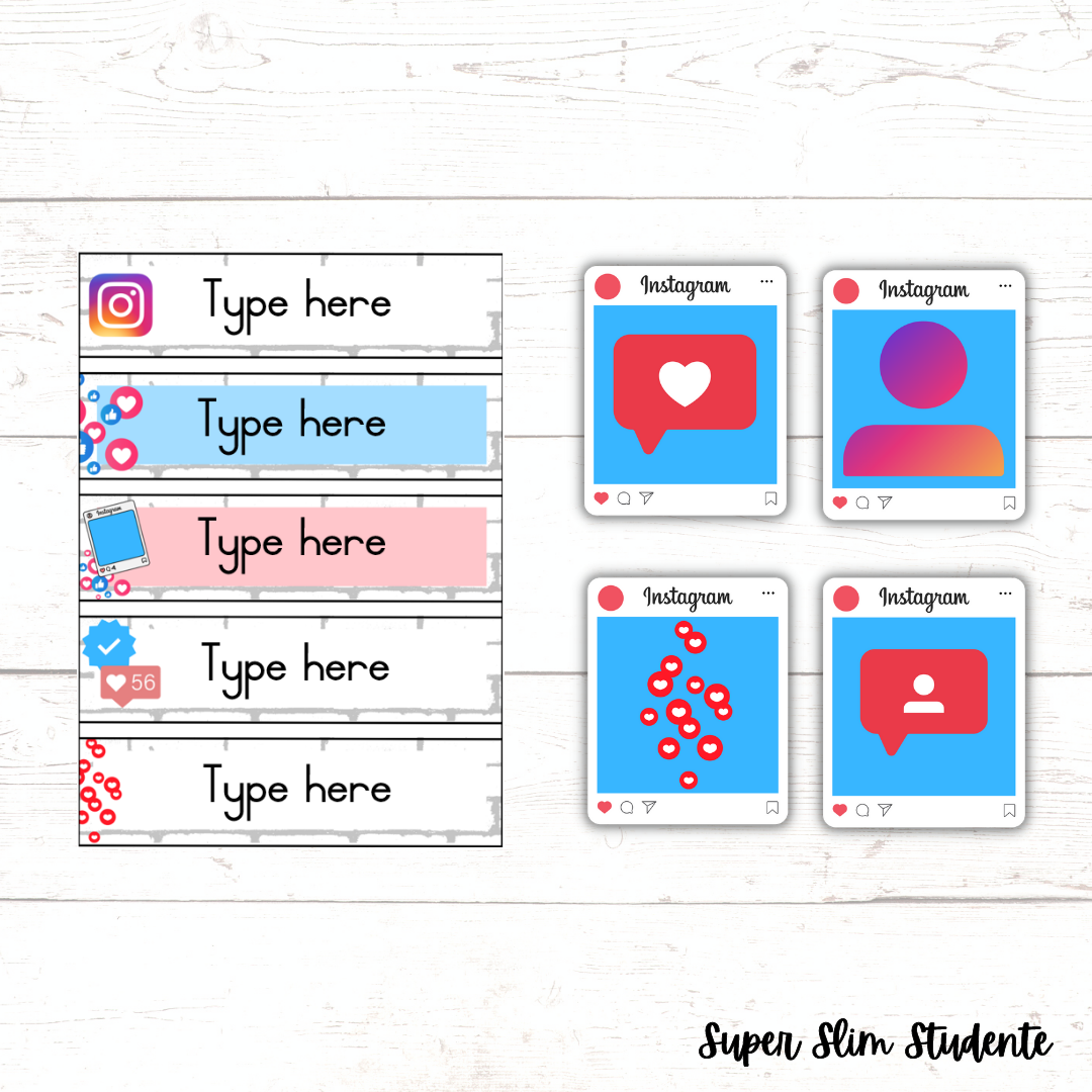 Social Media Editable Classroom Theme (Choose font)