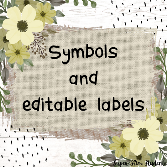 Symbols and editable labels