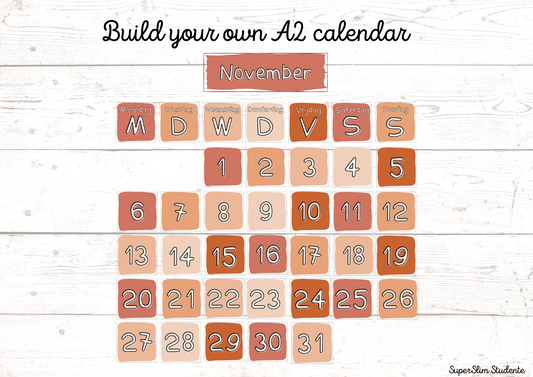 Build your own A2 calendar
