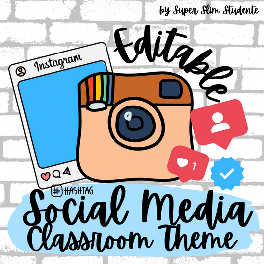 Social Media Editable Classroom Theme (Choose font)
