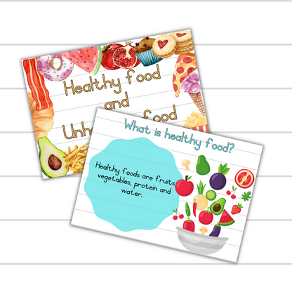 Healthy and unhealthy food theme posters