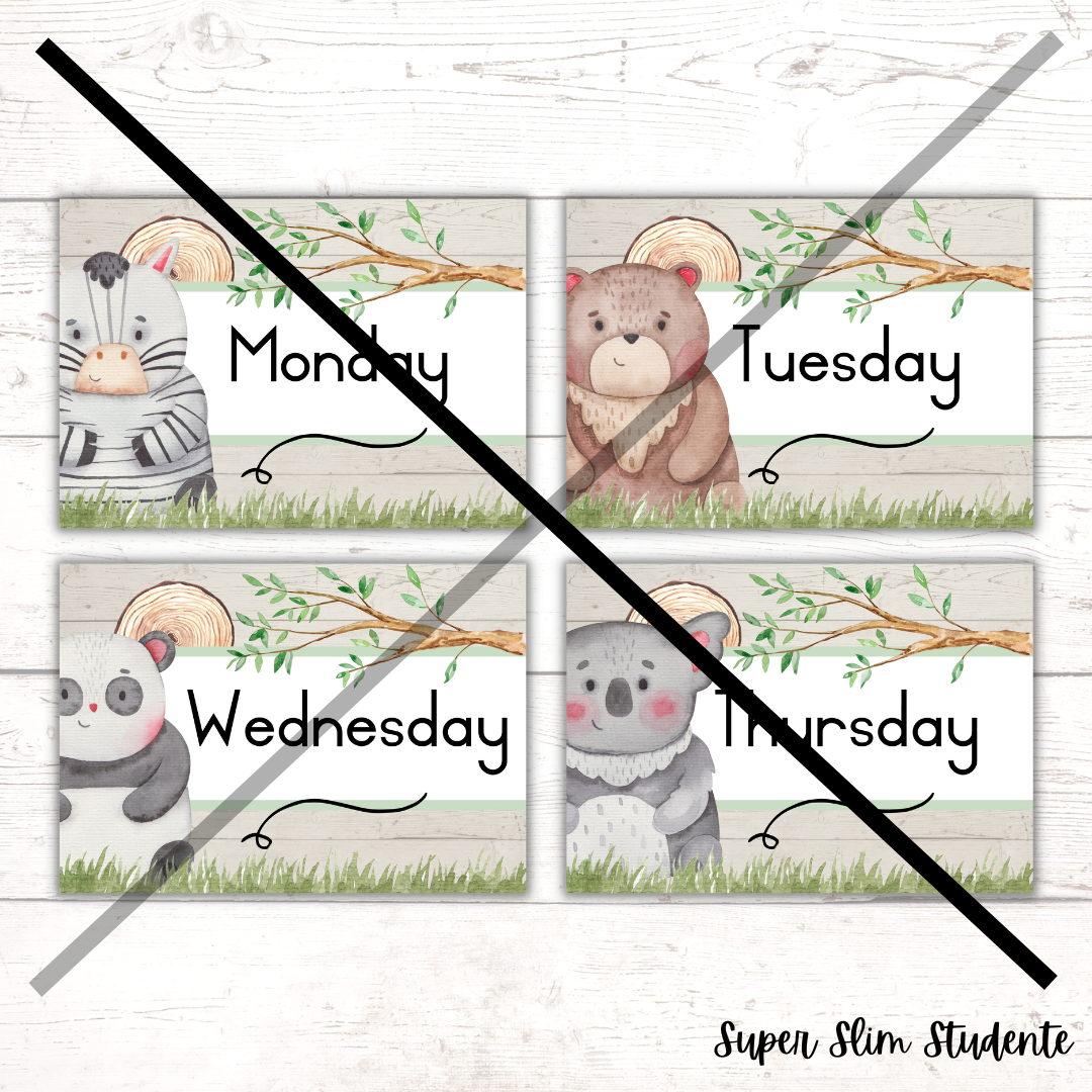 Animals Days of the week