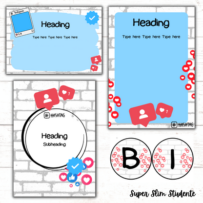 Social Media Editable Classroom Theme (Choose font)