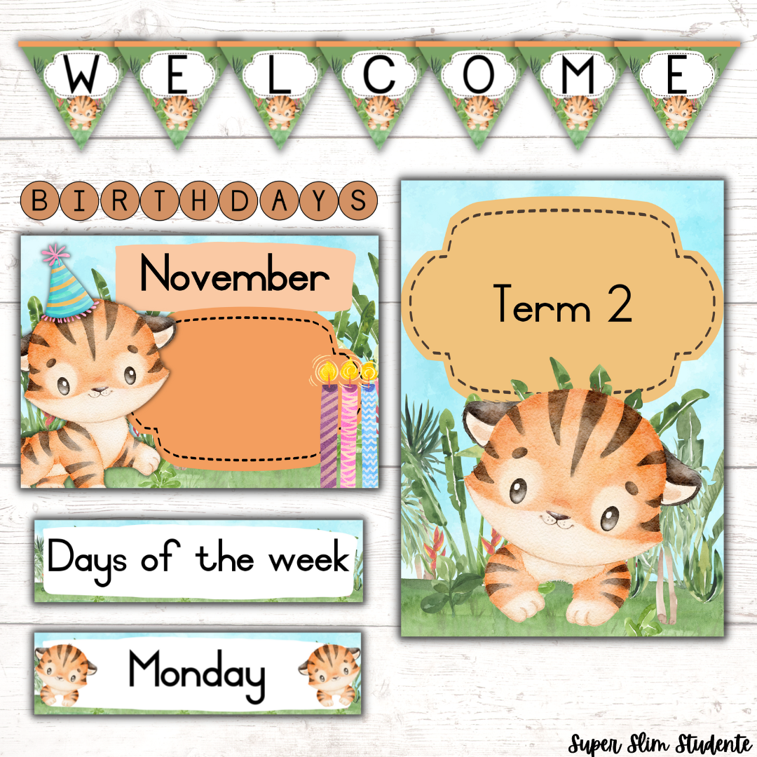 Cute Tiger Classroom Theme