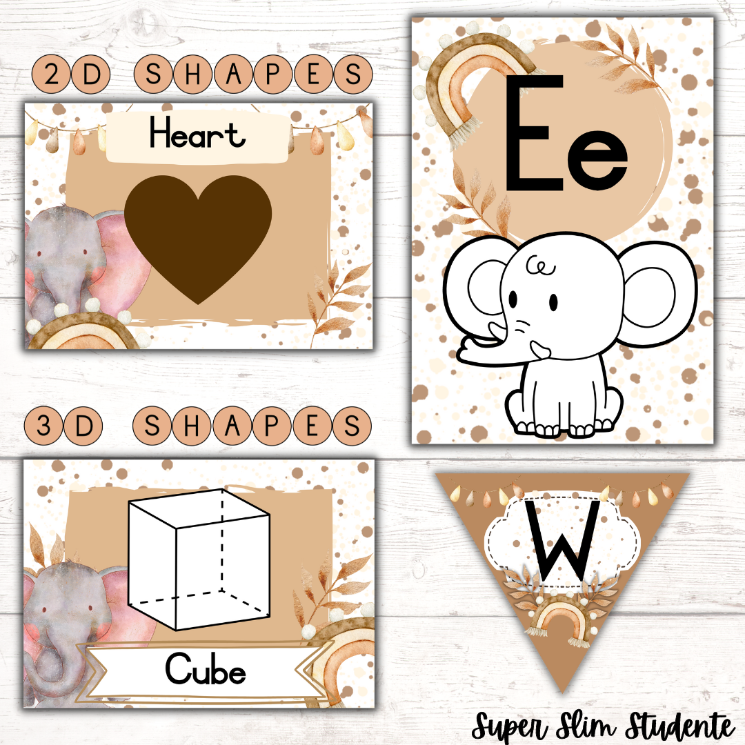 Boho Elephant Classroom Theme Version 1 (Foundation Phase)