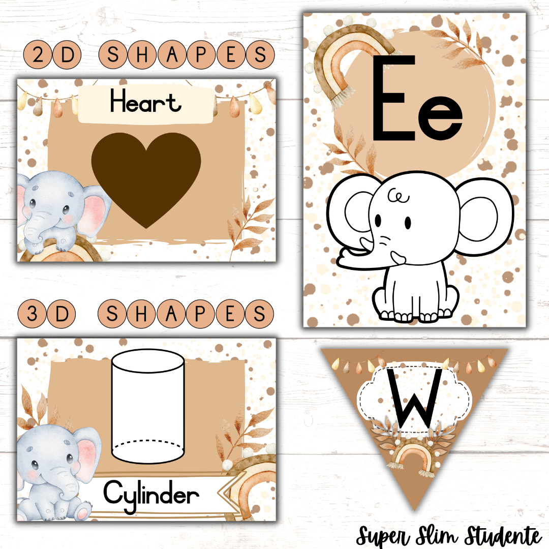 Boho Elephant Classroom Theme Version 2 (Foundation Phase)