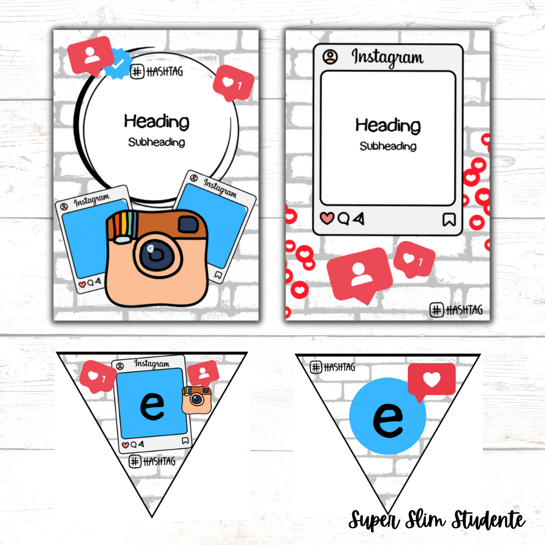 Social Media Editable Classroom Theme (Choose font)