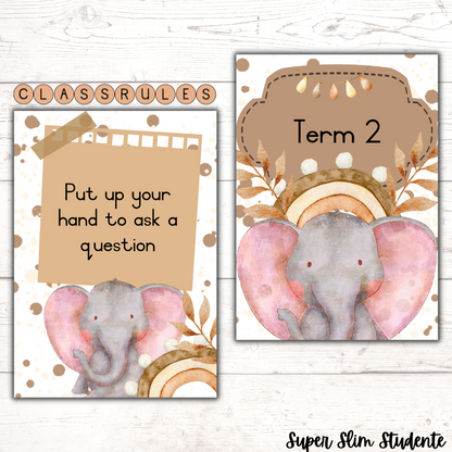 Boho Elephant Classroom Theme Version 1 (Foundation Phase)