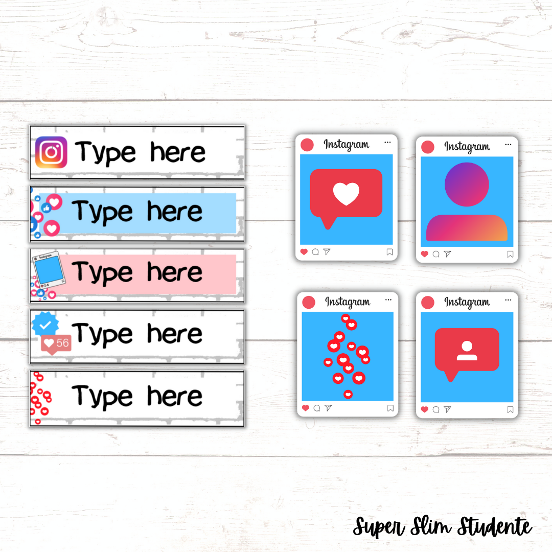 Social Media Editable Classroom Theme (Choose font)