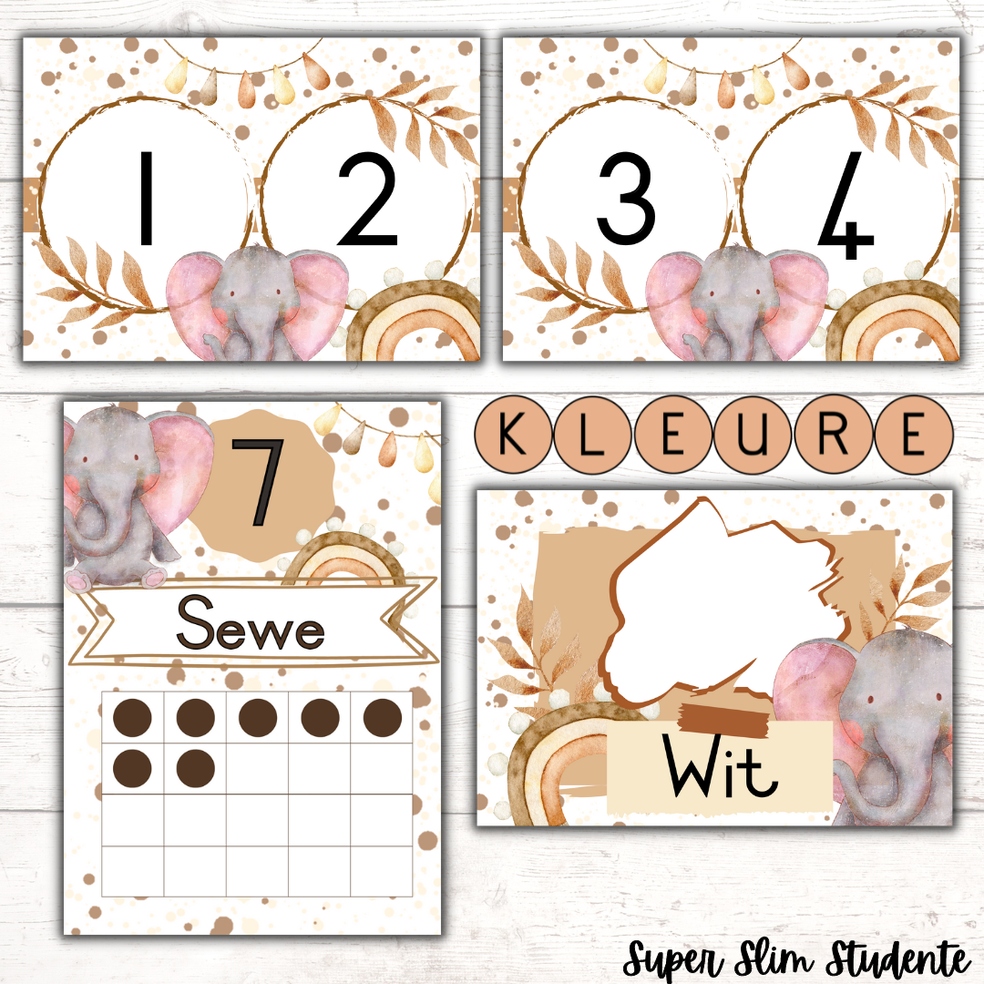 Boho Elephant Classroom Theme Version 1 (Foundation Phase)