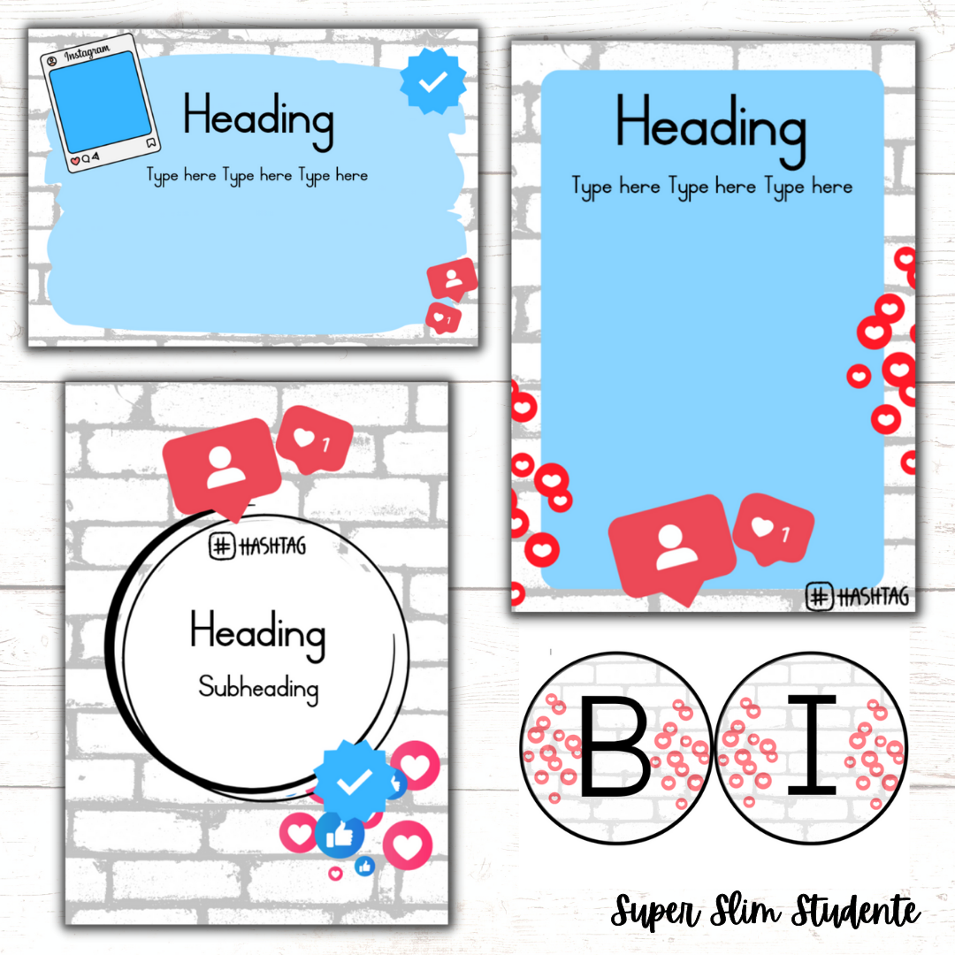 Social Media Editable Classroom Theme (Choose font)