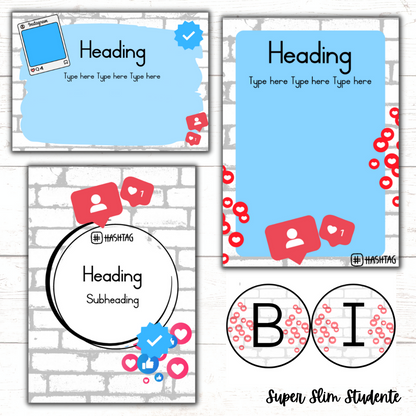 Social Media Editable Classroom Theme (Choose font)